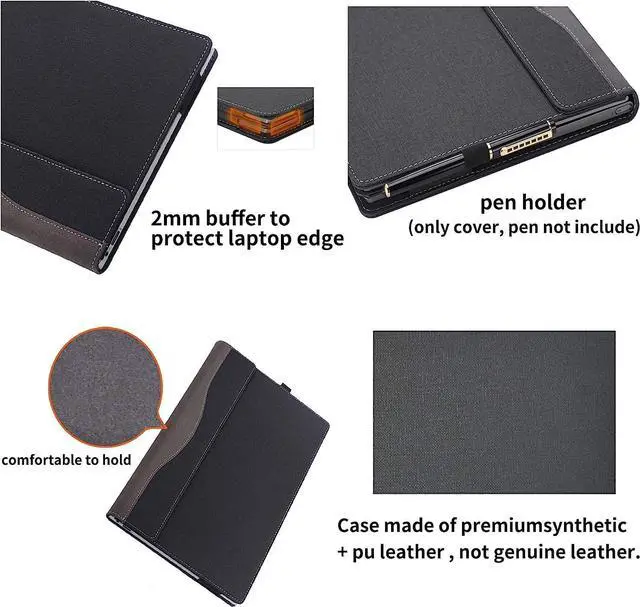 Alt view image 6 of 7 - BONAEVER Case for 15.6 inch Dell Inspiron 15 3000/3535/3530/3520/3510/3510/3515/3511 and Vostro 15 3530 3520 3510 3515 Laptop Cover Computer Drop Protection PU Leather Case Notebook Sleeve