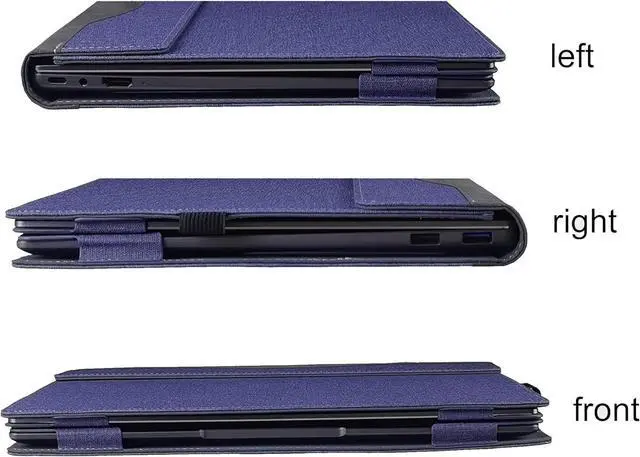 Alt view image 5 of 7 - BONAEVER Case for 14 inch Dell Latitude 7455 7450 7440, Notebook Sleeve Cover Accessories PU Leather Shell Protective Laptop Cover Blue