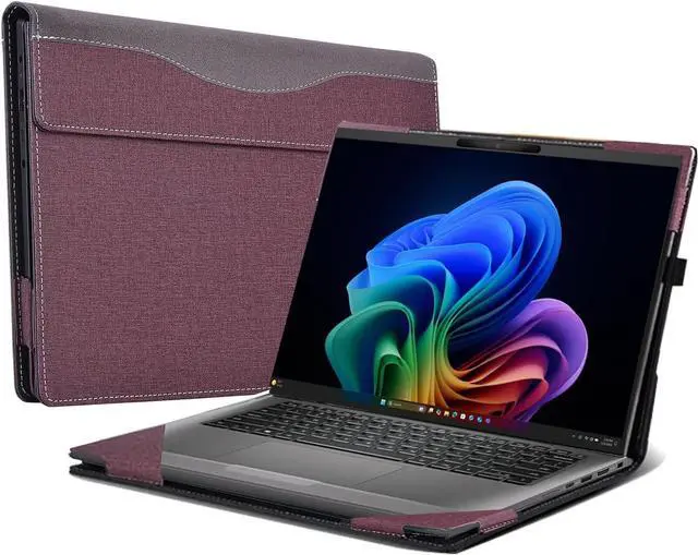 Main image of BONAEVER Case for 14 inch Dell Latitude 7455 7450 7440, Notebook Sleeve Cover Accessories PU Leather Shell Protective Laptop Cover Wine Red