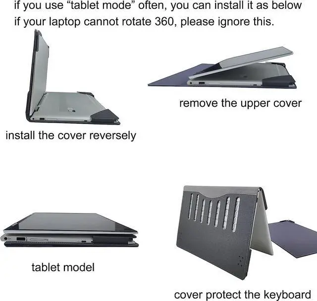 Alt view image 3 of 7 - BONAEVER Case for Lenovo ThinkPad X1 Carbon Gen 10 / Gen 9 / Yoga Gen 8 / Yoga Gen 7 / Yoga Gen 6 14 inch, Notebook Sleeve Cover Accessories PU Leather Shell Protective Laptop Cover