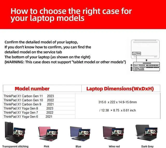 Alt view image 2 of 7 - BONAEVER Case for Lenovo ThinkPad X1 Carbon Gen 10 / Gen 9 / Yoga Gen 8 / Yoga Gen 7 / Yoga Gen 6 14 inch, Notebook Sleeve Cover Accessories PU Leather Shell Protective Laptop Cover Blue