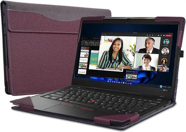 Main image of BONAEVER Case for Lenovo ThinkPad X1 Carbon Gen 10 / Gen 9 / Yoga Gen 8 / Yoga Gen 7 / Yoga Gen 6 14 inch, Notebook Sleeve Cover Accessories PU Leather Shell Protective Laptop Cover Wine Red