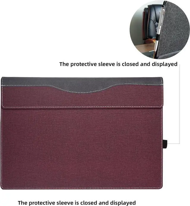Alt view image 5 of 7 - BONAEVER Case for Lenovo ThinkPad X1 Carbon Gen 10 / Gen 9 / Yoga Gen 8 / Yoga Gen 7 / Yoga Gen 6 14 inch, Notebook Sleeve Cover Accessories PU Leather Shell Protective Laptop Cover Wine Red
