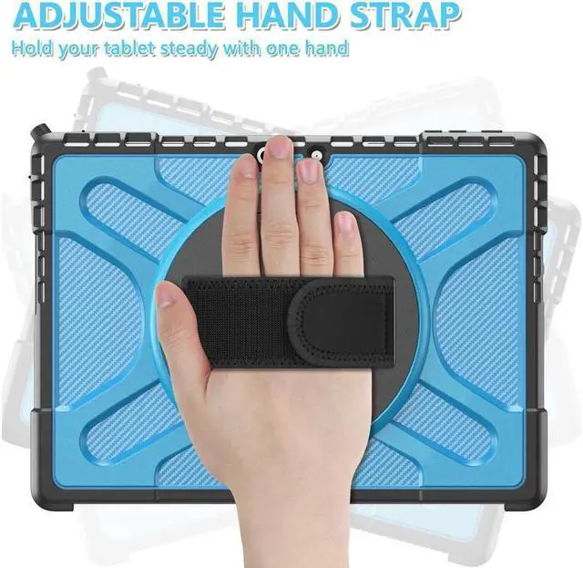 Alt view image 3 of 7 - BONAEVER for Microsoft Surface Pro 11 Pro 10 Pro 9 Case 13 inch Rugged Protective Case for Surface Pro 11 10 9 with Rotating Stand & Hand Strap Pen Holder Compatible with Type Cover Keyboard + Stylus