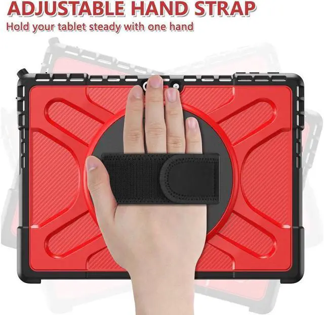 Alt view image 2 of 7 - BONAEVER for Microsoft Surface Pro 11 Pro 10 Pro 9 Case 13 inch Rugged Protective Case for Surface Pro 11 10 9 with Rotating Stand & Hand Strap Pen Holder Compatible with Type Cover Keyboard + Stylus