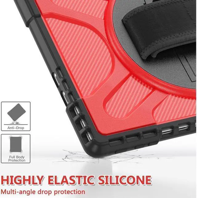 Alt view image 6 of 7 - BONAEVER for Microsoft Surface Pro 11 Pro 10 Pro 9 Case 13 inch Rugged Protective Case for Surface Pro 11 10 9 with Rotating Stand & Hand Strap Pen Holder Compatible with Type Cover Keyboard + Stylus