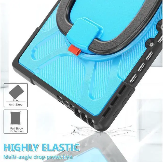 Alt view image 5 of 7 - BONAEVER Protective Case for Microsoft Surface Pro 11 10 9 13 inch Shockproof Cover with Stand and Universal Stylus Pen Hand Strap Compatible with Type Cover Keyboard Blue