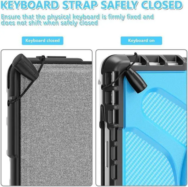 Alt view image 4 of 7 - BONAEVER Protective Case for Microsoft Surface Pro 11 10 9 13 inch Shockproof Cover with Stand and Universal Stylus Pen Hand Strap Compatible with Type Cover Keyboard Blue