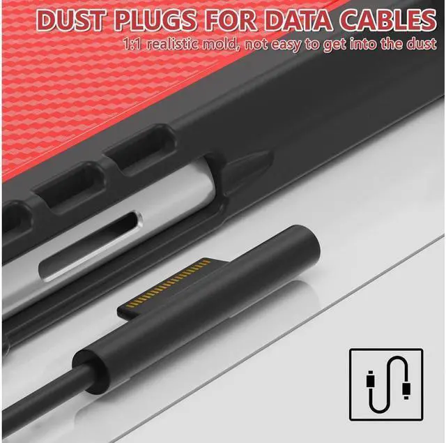 Alt view image 7 of 7 - BONAEVER Protective Case for Microsoft Surface Pro 11 10 9 13 inch Shockproof Cover with Stand and Universal Stylus Pen Hand Strap Compatible with Type Cover Keyboard Red