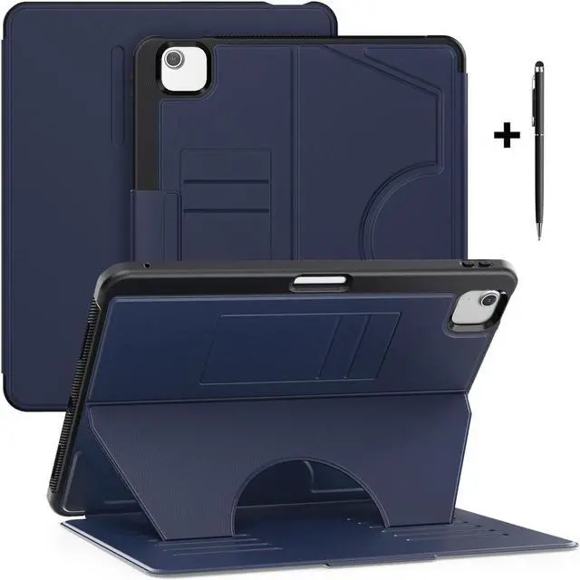 Main image of BONAEVER Case For iPad Air 13 inch M3 2025 M2 2024 A3268 A3269 A3271 A2898 A2899 A2900, Smart Magnetic Auto Sleep Shockproof Cover with Multi-Angles Stand, Pen Holder, Card Slot Blue