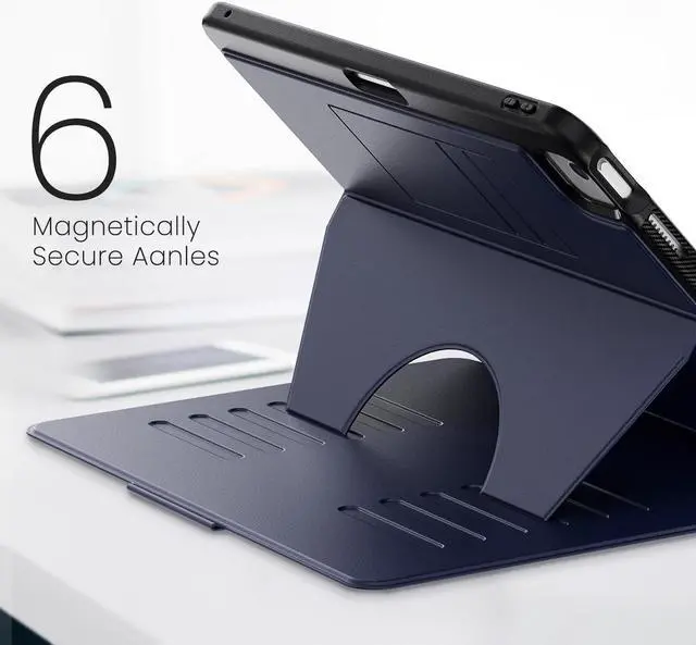 Alt view image 2 of 7 - BONAEVER Case For iPad Air 13 inch M3 2025 M2 2024 A3268 A3269 A3271 A2898 A2899 A2900, Smart Magnetic Auto Sleep Shockproof Cover with Multi-Angles Stand, Pen Holder, Card Slot Blue