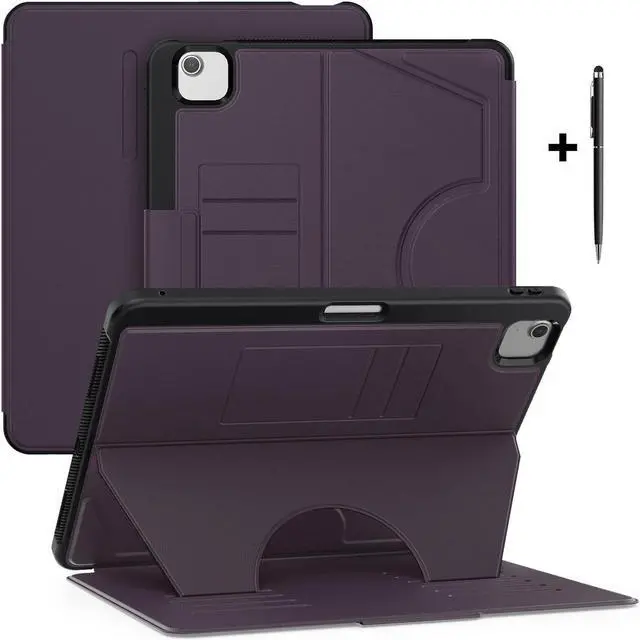Main image of BONAEVER Case For iPad Air 13 inch M3 2025 M2 2024 A3268 A3269 A3271 A2898 A2899 A2900, Smart Magnetic Auto Sleep Shockproof Cover with Multi-Angles Stand, Pen Holder, Card Slot Purple