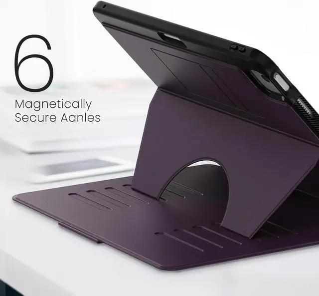 Alt view image 2 of 7 - BONAEVER Case For iPad Air 13 inch M3 2025 M2 2024 A3268 A3269 A3271 A2898 A2899 A2900, Smart Magnetic Auto Sleep Shockproof Cover with Multi-Angles Stand, Pen Holder, Card Slot Purple