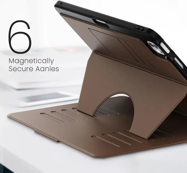 Alt view image 2 of 7 - BONAEVER Case For iPad Pro 13 inch M4 2024 7th Generation A2925 A2926 A3007, Smart Magnetic Auto Sleep Shockproof Cover with Multi-Angles Stand, Pen Holder, Card Slot Brown