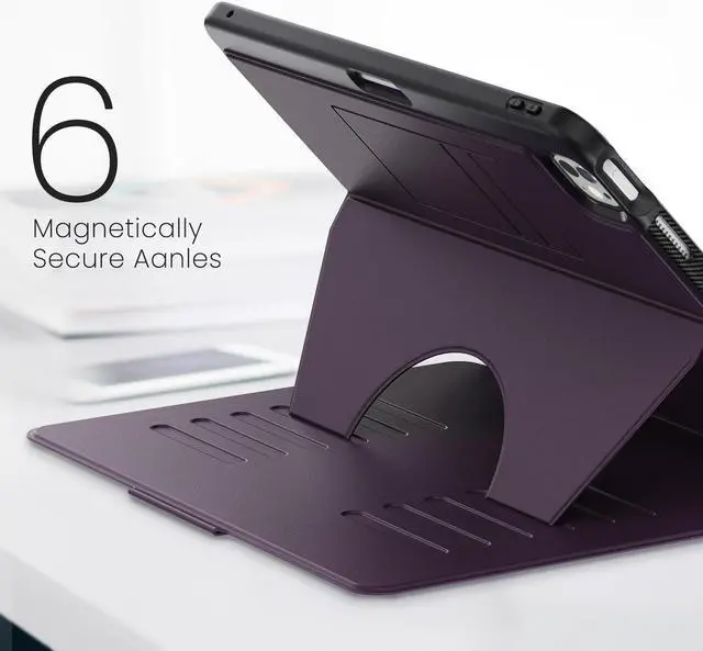 Alt view image 2 of 7 - BONAEVER Case For iPad Pro 13 inch M4 2024 7th Generation A2925 A2926 A3007, Smart Magnetic Auto Sleep Shockproof Cover with Multi-Angles Stand, Pen Holder, Card Slot Purple