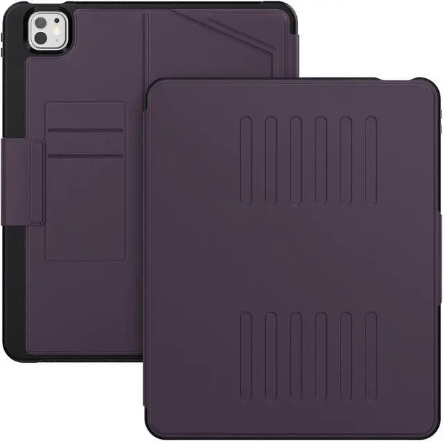 Alt view image 6 of 7 - BONAEVER Case For iPad Pro 13 inch M4 2024 7th Generation A2925 A2926 A3007, Smart Magnetic Auto Sleep Shockproof Cover with Multi-Angles Stand, Pen Holder, Card Slot Purple