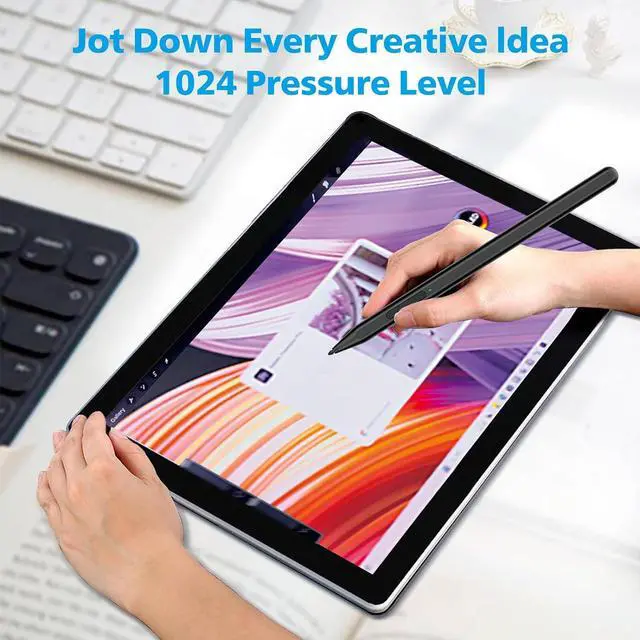 Alt view image 7 of 7 - BONAEVER Stylus Pen for Microsoft Surface Pro11/10/9/8/X/7+/6/5/4/3/Surface 3, Surface Go 3/2/1, Surface Laptop/Studio/Book 4/3/2/1 with Eraser Side Button,Palm Rejection,Tilt Function,1024 Pressure