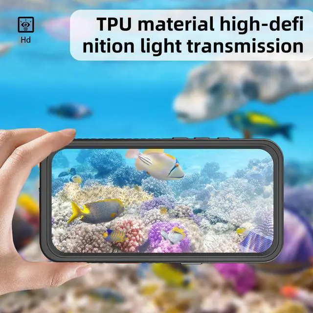 Alt view image 4 of 7 - BONAEVER For iPhone 16 Plus Case Waterproof, [Military Grade Shockproof][Glass Camera Protector & Built-in Screen Protector][IP68 Underwater][Dustproof][Dropproof] Phone Cover