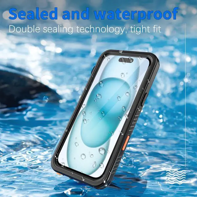 Alt view image 2 of 7 - BONAEVER For iPhone 16 Plus Case Waterproof, [Military Grade Shockproof][Glass Camera Protector & Built-in Screen Protector][IP68 Underwater][Dustproof][Dropproof] Phone Cover