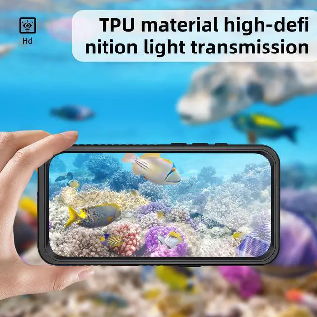 Alt view image 4 of 7 - BONAEVER For iPhone 16 Pro Case Waterproof, [Military Grade Shockproof][Glass Camera Protector & Built-in Screen Protector][IP68 Underwater][Dustproof][Dropproof] Phone Cover