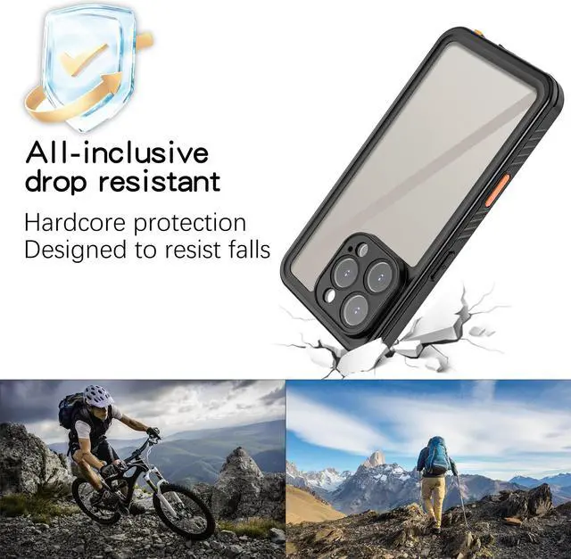 Alt view image 3 of 7 - BONAEVER For iPhone 16 Pro Max Case Waterproof, [Military Grade Shockproof][Glass Camera Protector & Built-in Screen Protector][IP68 Underwater][Dustproof][Dropproof] Phone Cover