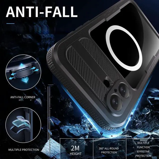 Alt view image 4 of 7 - BONAEVER for iPhone 16 Plus Waterproof Case, Built-in Screen Protector, Shockproof, Snowproof, Dustproof, Full Body Protective Cover for iPhone 16 Plus, Compatible with Magsafe Black
