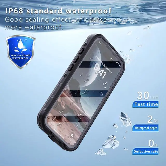 Alt view image 3 of 7 - BONAEVER for iPhone 16 Case Waterproof, Compatible with Magsafe Magnetic Protective Case, Shockproof Dustproof Phone Cover with Screen Protector