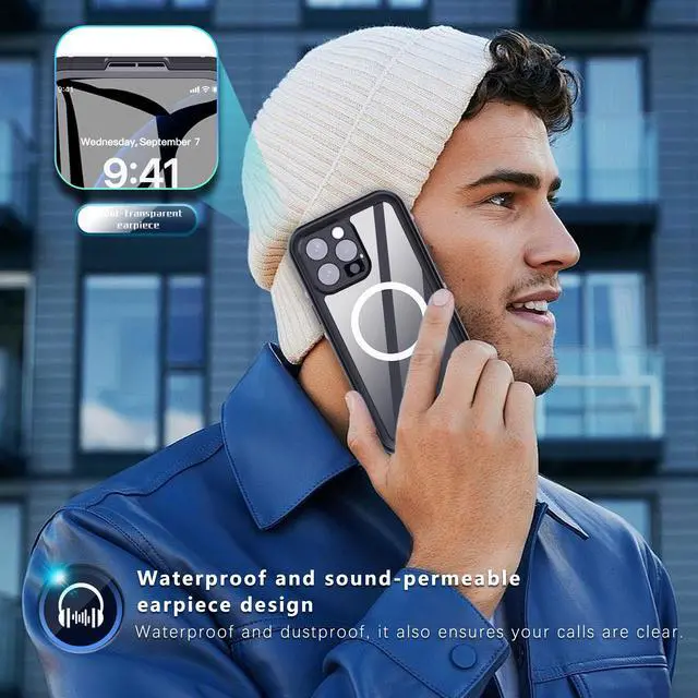 Alt view image 5 of 7 - BONAEVER for iPhone 16 Pro Case Waterproof, Compatible with Magsafe Magnetic Protective Case, Shockproof Dustproof Phone Cover with Screen Protector