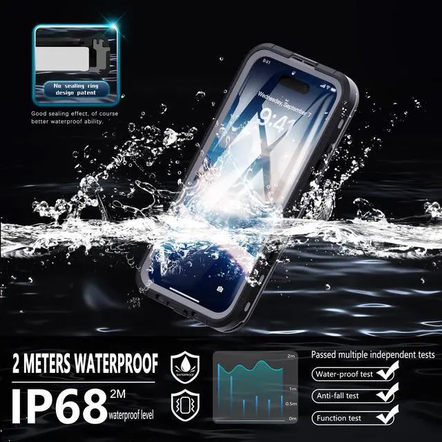 Alt view image 2 of 7 - BONAEVER for iPhone 16 Plus Case Waterproof, Compatible with Magsafe Magnetic Protective Case, Shockproof Dustproof Phone Cover with Screen Protector