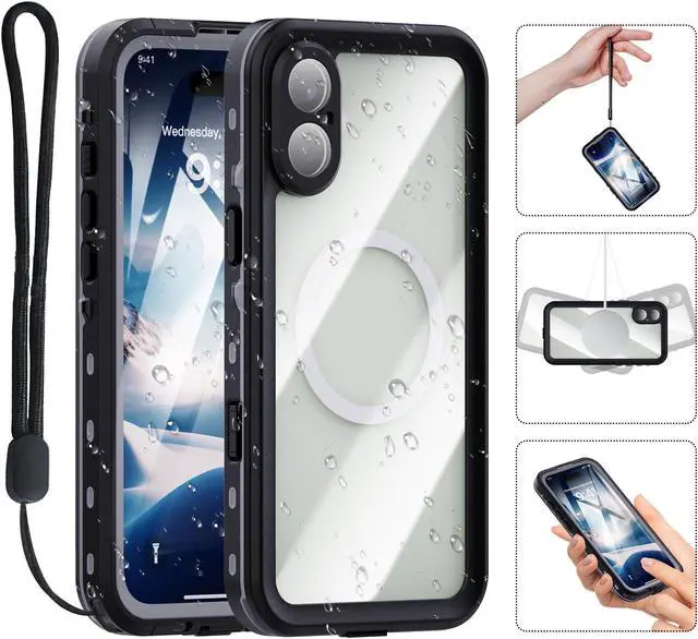 Main image of BONAEVER for iPhone 16 Plus Case Waterproof, Compatible with Magsafe Magnetic Protective Case, Shockproof Dustproof Phone Cover with Screen Protector
