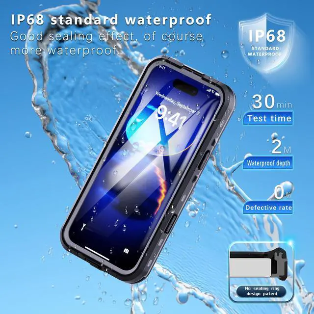 Alt view image 2 of 7 - BONAEVER for iPhone 16 Case Waterproof, Compatible with Magsafe Magnetic Protective Case, Shockproof Dustproof Phone Cover with Screen Protector