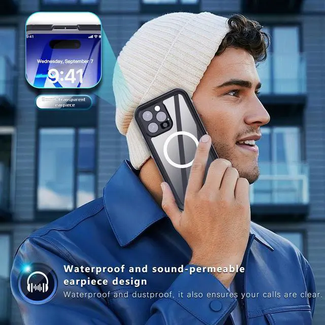 Alt view image 7 of 7 - BONAEVER for iPhone 16 Case Waterproof, Compatible with Magsafe Magnetic Protective Case, Shockproof Dustproof Phone Cover with Screen Protector