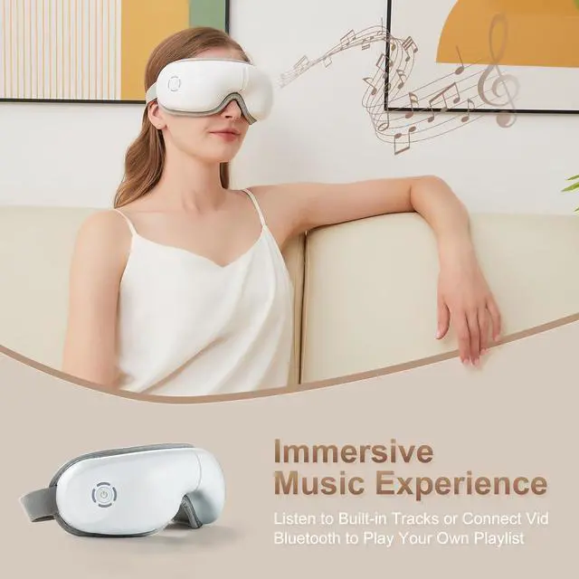 Alt view image 6 of 7 - BONAEVER Eye Massager with Heat, Heated Eye Mask with Bluetooth Music, Massages Eye Muscles, Eye Care Gift with 5 Massage Modes and 180° Folding Design, Gifts for Friend, Mom and Dad