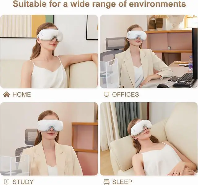 Alt view image 2 of 7 - BONAEVER Eye Massager with Heat, Heated Eye Mask with Bluetooth Music, Massages Eye Muscles, Eye Care Gift with 5 Massage Modes and 180° Folding Design, Gifts for Friend, Mom and Dad