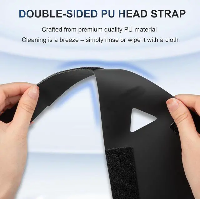 Alt view image 3 of 7 - BONAEVER Adjustable PU Head Strap for PS VR2, Headset Strap for PS VR2, Upgrade Headset Accessories for PlayStation VR2 with Ergonomic Design Including Head Strap and Fixed Strap