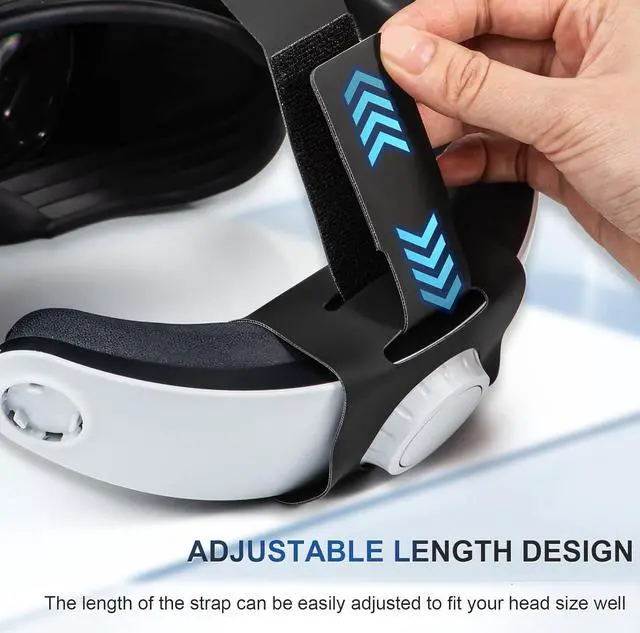 Alt view image 4 of 7 - BONAEVER Adjustable PU Head Strap for PS VR2, Headset Strap for PS VR2, Upgrade Headset Accessories for PlayStation VR2 with Ergonomic Design Including Head Strap and Fixed Strap