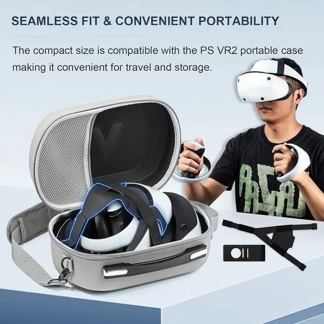 Alt view image 7 of 7 - BONAEVER Adjustable PU Head Strap for PS VR2, Headset Strap for PS VR2, Upgrade Headset Accessories for PlayStation VR2 with Ergonomic Design Including Head Strap and Fixed Strap