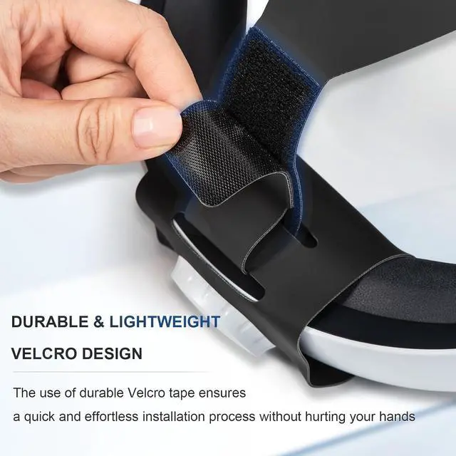 Alt view image 6 of 7 - BONAEVER Adjustable PU Head Strap for PS VR2, Headset Strap for PS VR2, Upgrade Headset Accessories for PlayStation VR2 with Ergonomic Design Including Head Strap and Fixed Strap
