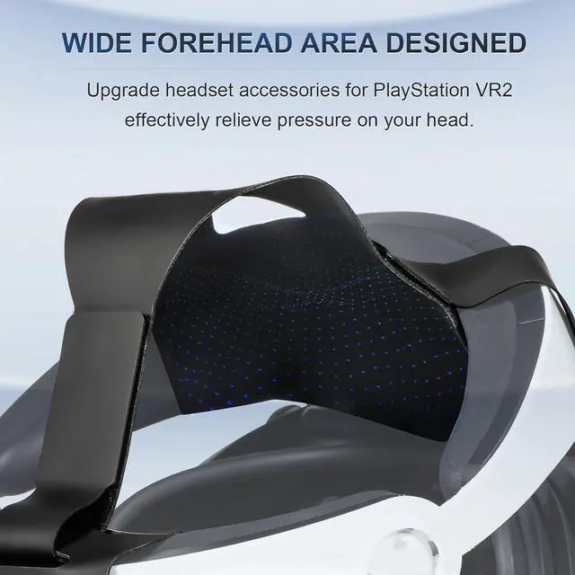Alt view image 5 of 7 - BONAEVER Adjustable PU Head Strap for PS VR2, Headset Strap for PS VR2, Upgrade Headset Accessories for PlayStation VR2 with Ergonomic Design Including Head Strap and Fixed Strap