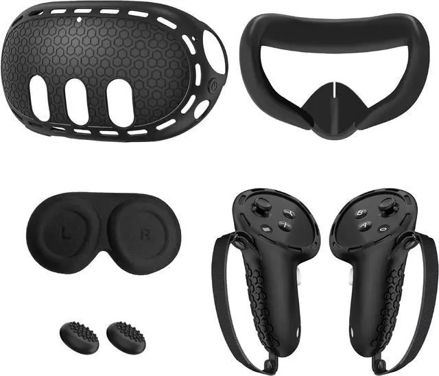 Main image of BONAEVER Protective Cover Set Compatible with Meta Quest 3 for Oculus Quest 3 Silicone VR Accessories Protective Cover, VR Headset Shell Cover, Controller Grips Cover, VR Silicone Face Pad Cover