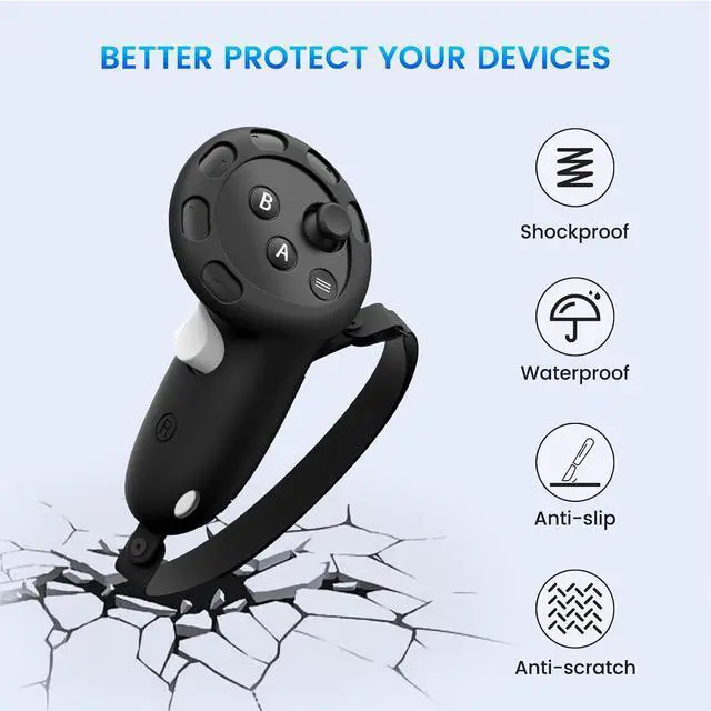 Alt view image 2 of 7 - BONAEVER Protective Cover Set Compatible with Meta Quest 3 for Oculus Quest 3 Silicone VR Accessories Protective Cover, VR Headset Shell Cover, Controller Grips Cover, VR Silicone Face Pad Cover