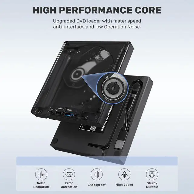 Alt view image 5 of 7 - BONAEVER External CD DVD Drive, USB C Portable CD/DVD +/-RW Drive/DVD Player with SD Card Reader USB 3.0 USB C Hub CD ROM Burner Compatible with Laptop Desktop PC Windows Linux OS Apple Mac