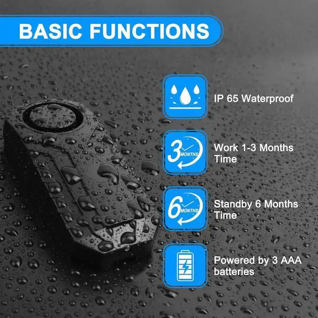 Alt view image 3 of 7 - BONAEVER Bike Alarm Remote Motion Sensor System, Motorcycle Alarm with Remote, 110dB Loud Anti Theft Bicycle Alarm, Wireless Waterproof Vibration Alarm Security for Vehicle&Car&Trailer