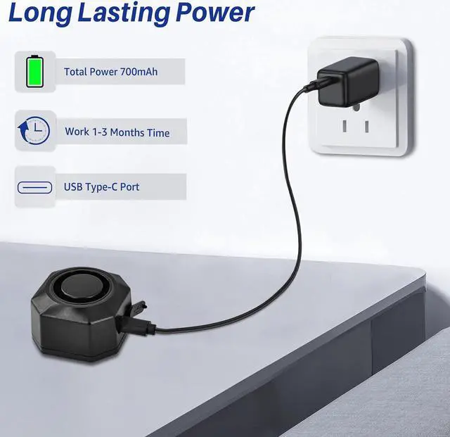 Alt view image 6 of 6 - BONAEVER Bike Alarm USB Rechargeable with Mount, Motorcycle Alarm with Remote Motion,Wireless Bicycle Anti Theft System,Waterproof Vibration Alarm for Ebike Electric Bike Scooter Car
