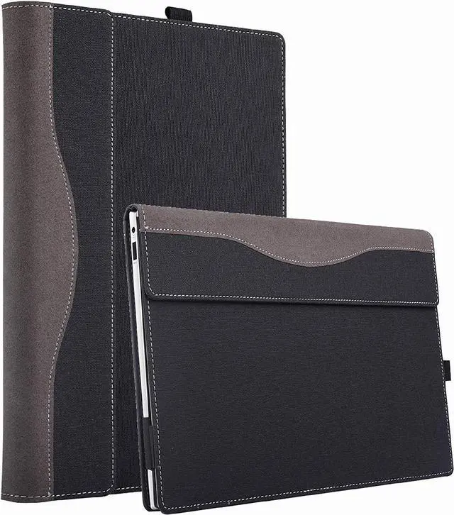Alt view image 6 of 7 - BONAEVER for Dell Latitude 7455 14'' Laptop Case and Latitude 7450/7440 Drop Resistant Leather Case 2-in-1 PU Leather 14" Laptop Sleeve