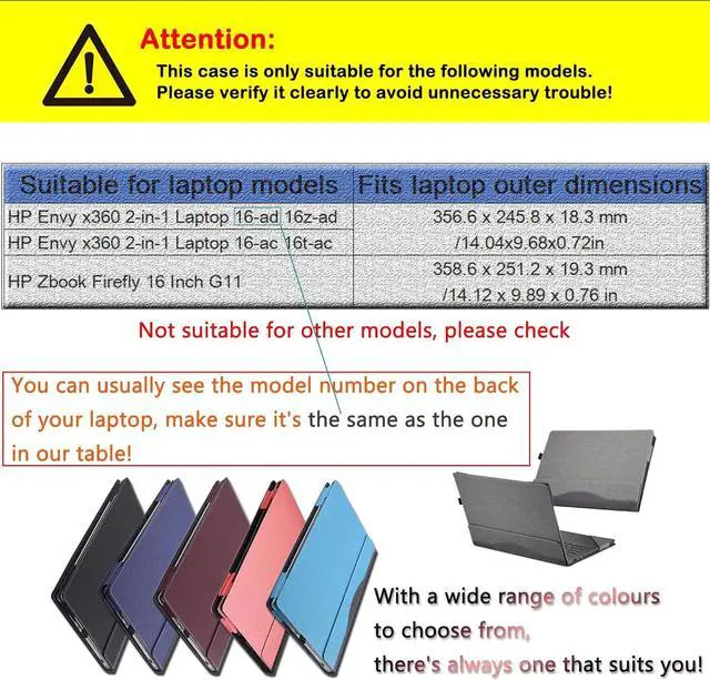 Alt view image 2 of 7 - BONAEVER Laptop Case Cover for HP Envy x360 2-in-1 Laptop 16-ad 16z-ad 16-ac 16t-ac & for HP Zbook Firefly 16 Inch G11,Separable PU Leather Protective Bag Accessories with Thermal Vent Coffee