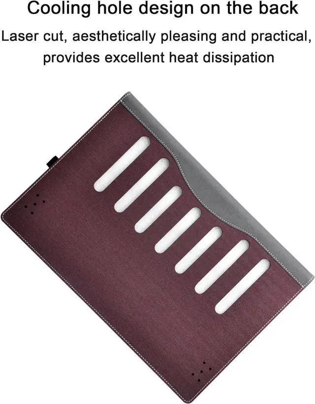 Alt view image 7 of 7 - BONAEVER Laptop Case Cover for HP Envy x360 2-in-1 Laptop 16-ad 16z-ad 16-ac 16t-ac & for HP Zbook Firefly 16 Inch G11,Separable PU Leather Protective Bag Accessories with Thermal Vent Coffee