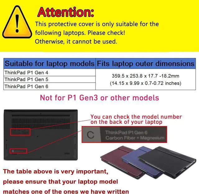 Alt view image 2 of 7 - BONAEVER Laptop Case Cover for 16 inch Lenovo ThinkPad P1 Gen 6 Gen 5 Gen 4,Detachable PU leather Notebook PC Sleeve Protective Bag with Pen Holder Coffee