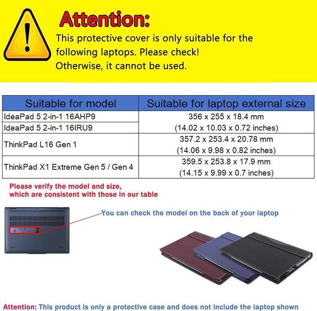 Alt view image 2 of 7 - BONAEVER Laptop Case Cover for 16 inch Lenovo IdeaPad 5 2-in-1 16AHP9 16IRU9 & ThinkPad L16 Gen1 &ThinkPad X1 Extreme Gen5 Gen4,Detachable Notebook PC Sleeve Protective Bag with Pen Holder