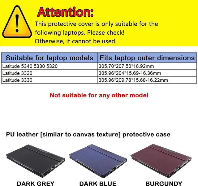 Alt view image 2 of 7 - BONAEVER Laptop Case Cover for 13.3 inch Dell Latitude 5340 5330 5320 & Dell Latitude 3320 3330 Notebook PC Sleeve,Detachable PU Leather Protective Bag Accessory Blue